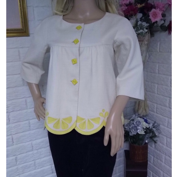 Rebecca Taylor Cropped Linen Jacket (2) - Picture 1 of 6